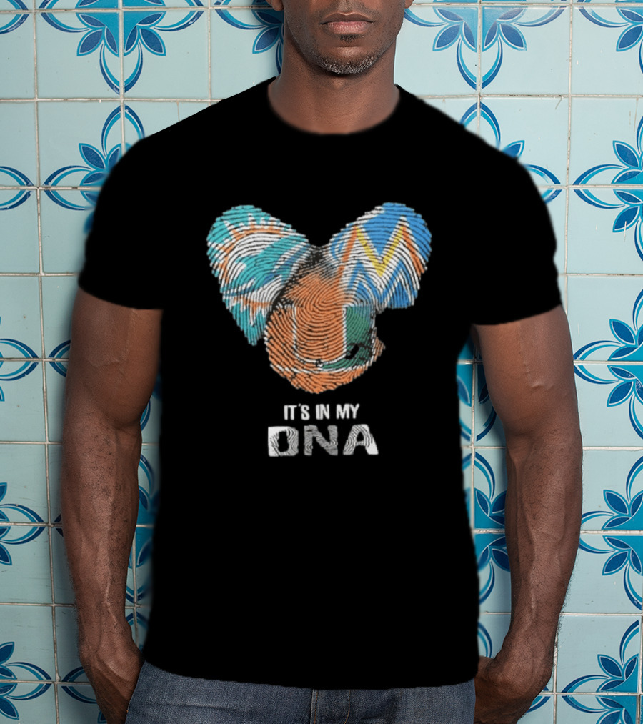 Dolphins Marlins Hurricanes It's In My DNA Fingerprint T-Shirt
