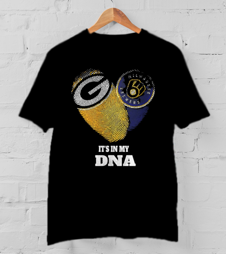 It Is In My DNA Green Bay Packers Milwaukee Brewers T-Shirt