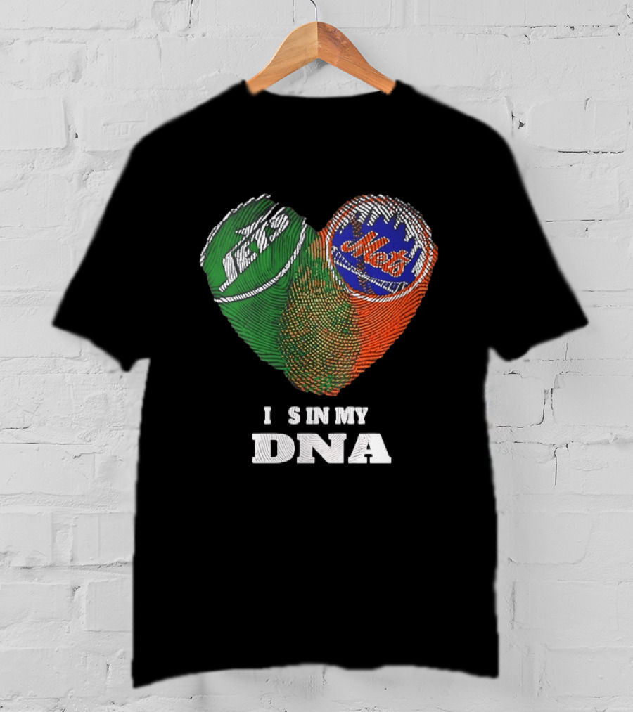 New York Jets Mets Heart Fingerprint It Is In My DNA T-Shirt