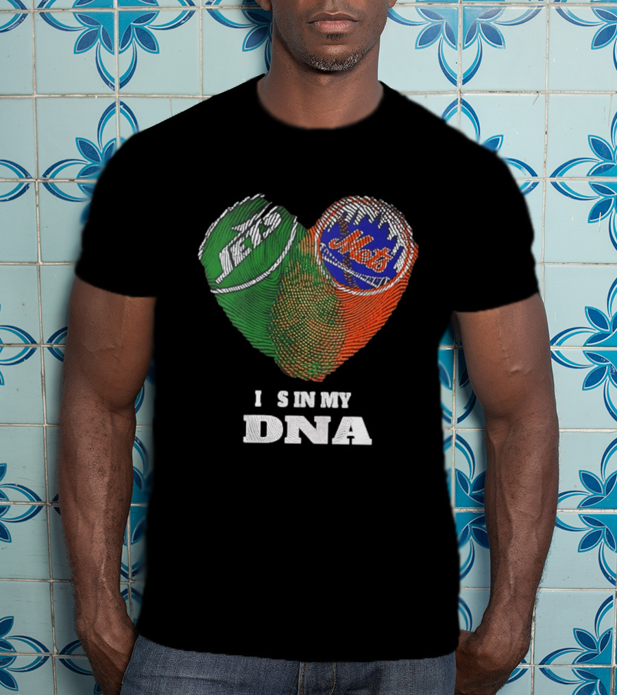 New York Jets Mets Heart Fingerprint It Is In My DNA T-Shirt