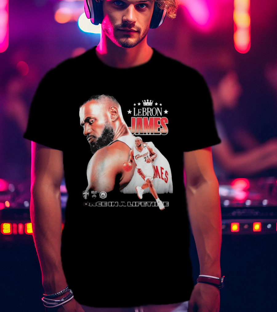 LeBron James Cleveland Cavaliers Once In A Lifetime NBA Heat Championships T-Shirt