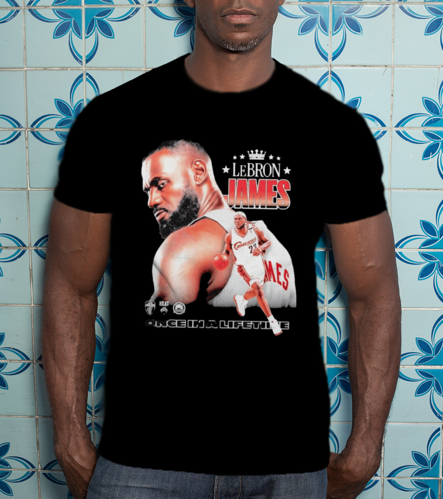 LeBron James Cleveland Cavaliers Once In A Lifetime NBA Heat Championships T-Shirt