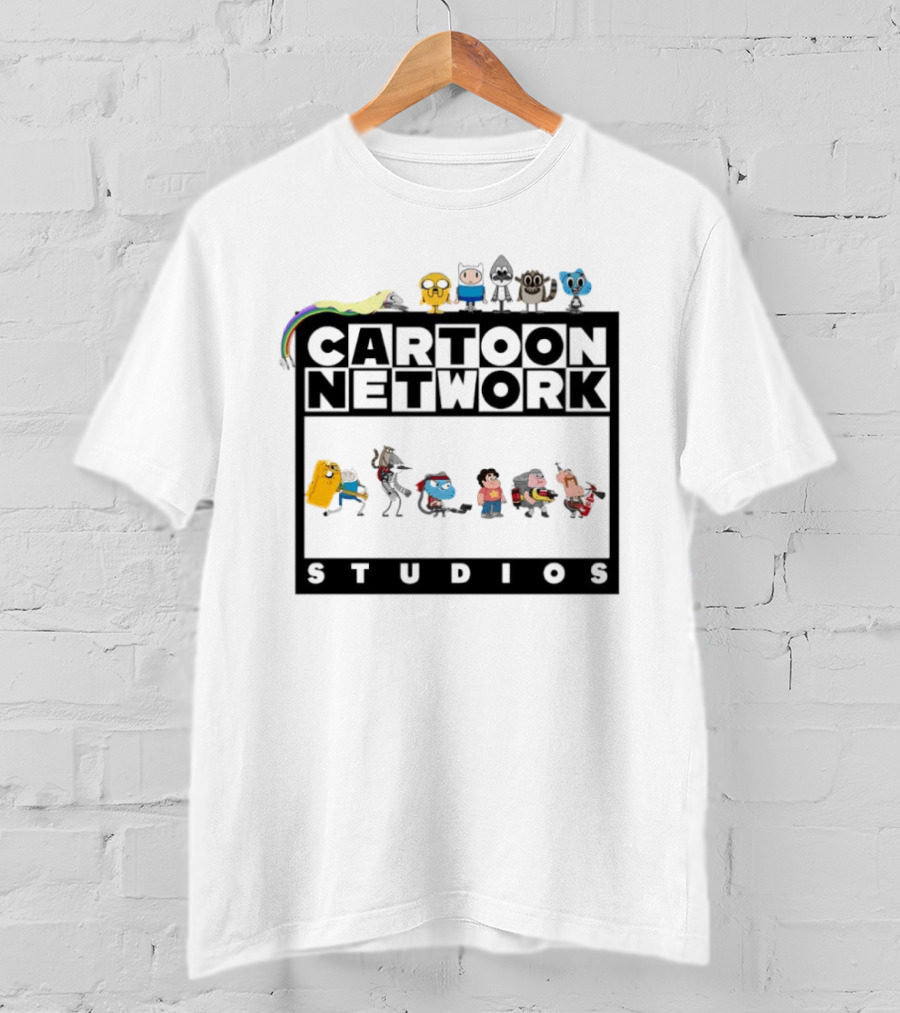Cartoon Network Studios Finn Jake Mordecai Rigby Gumball Steven Clarence Uncle Character Collage T-Shirt