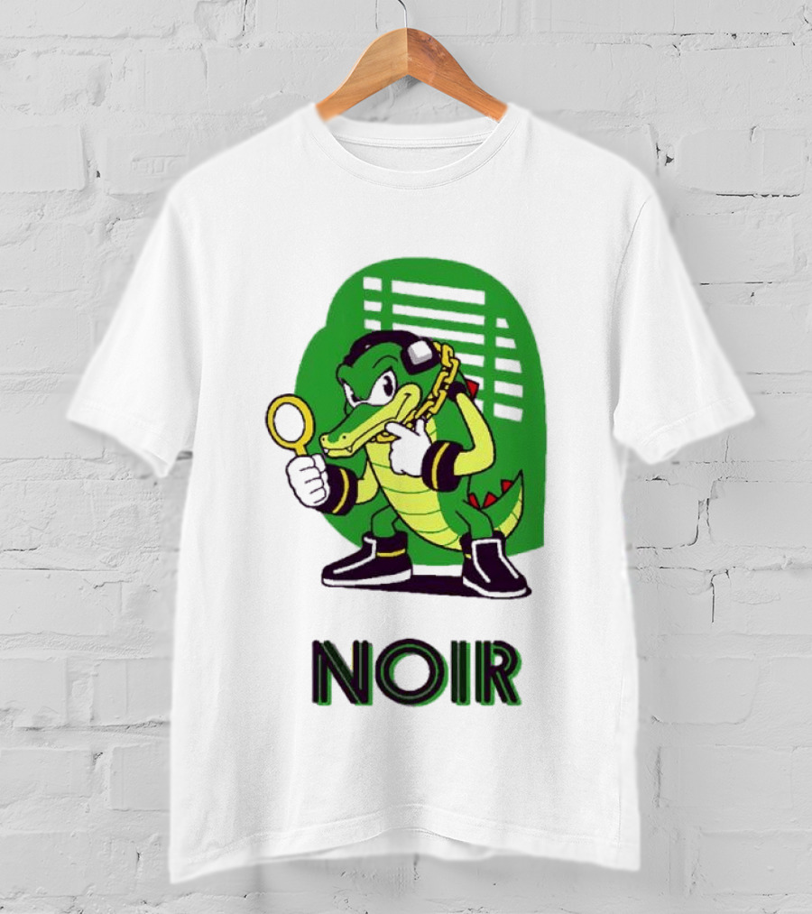 Vector The Crocodile Chaotix Detective Agency Noir Magnifying Glass Image T-Shirt