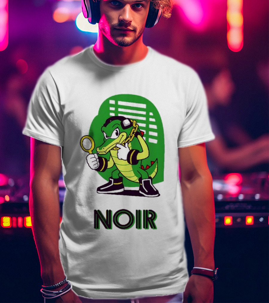Vector The Crocodile Chaotix Detective Agency Noir Magnifying Glass Image T-Shirt