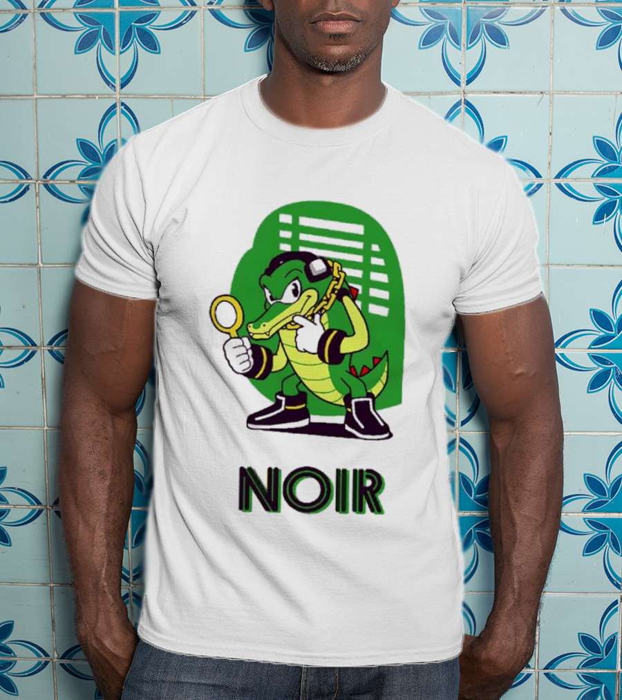 Vector The Crocodile Chaotix Detective Agency Noir Magnifying Glass Image T-Shirt