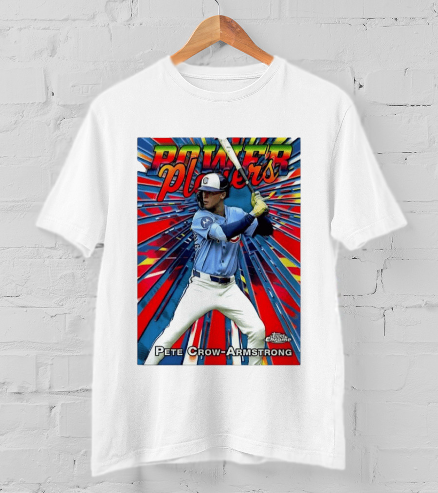 Pete Crow Armstrong Power Players Chicago Cubs Topps Chrome MLB Baseball T-Shirt
