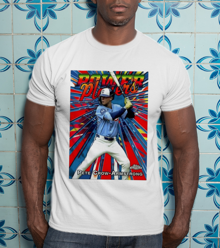 Pete Crow Armstrong Power Players Chicago Cubs Topps Chrome MLB Baseball T-Shirt