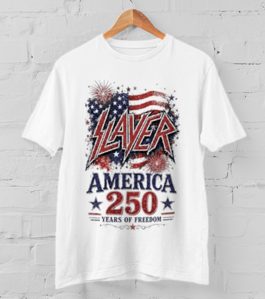 Slayer America 250 Years Of Freedom Stars And Stripes T-Shirt