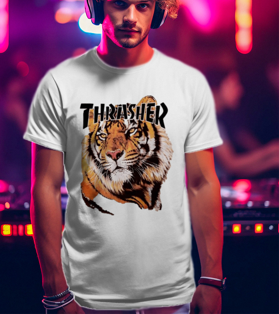 Tiger Thrasher Magazine Wildlife Nature Animal Orange Color T-Shirt