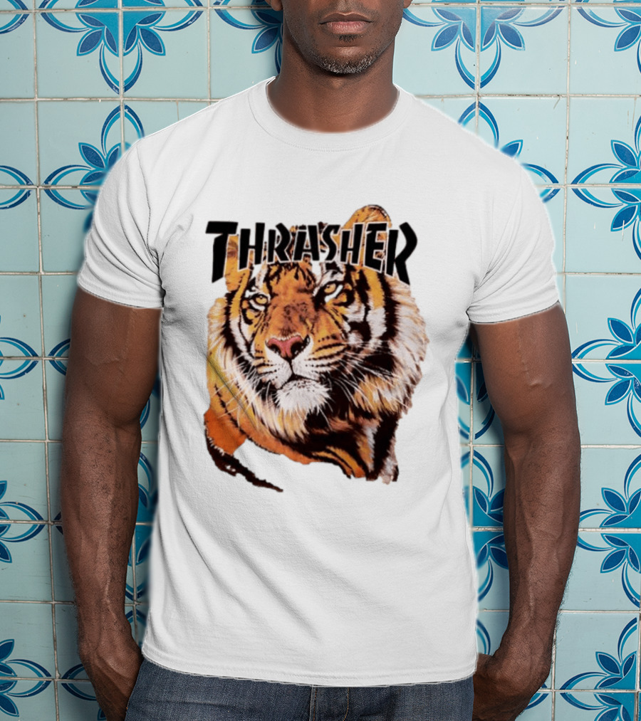 Tiger Thrasher Magazine Wildlife Nature Animal Orange Color T-Shirt