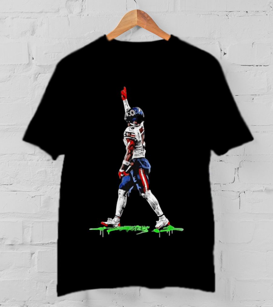 DJ Moore Chicago Bears Touchdown Celebration Action Pose Football Graffiti T-Shirt