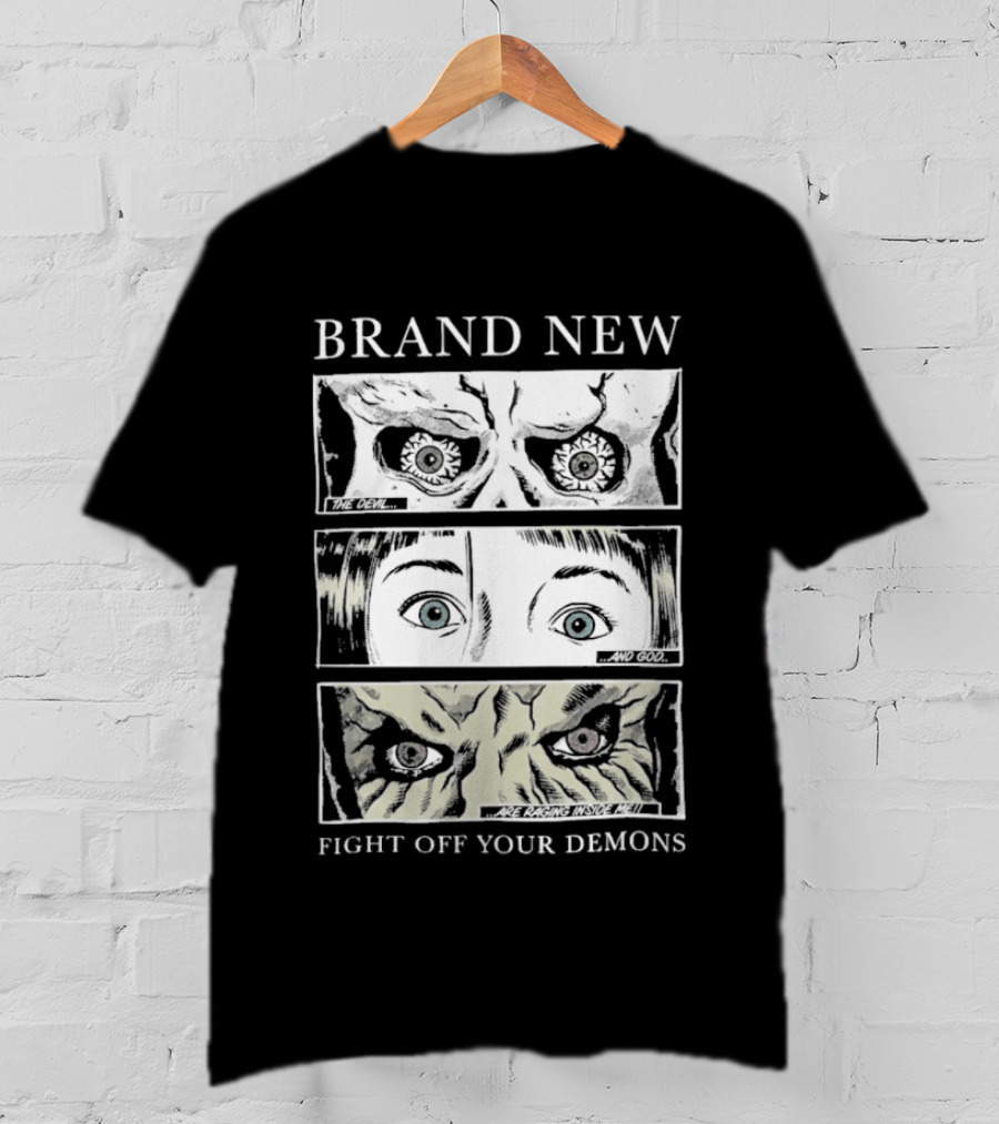 BRAND NEW Fight Off Your Demons Comic Panel Eyes T-Shirt