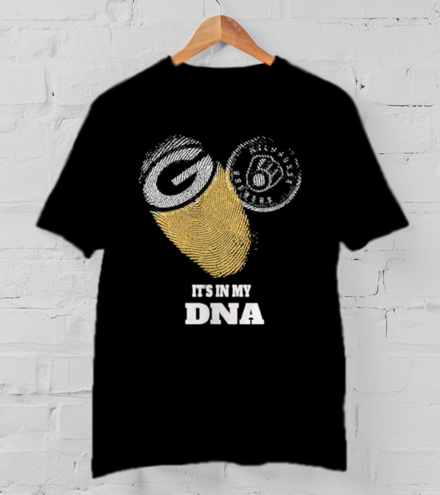 Packers Brewers It's In My DNA Football Baseball Fan Pride T-Shirt