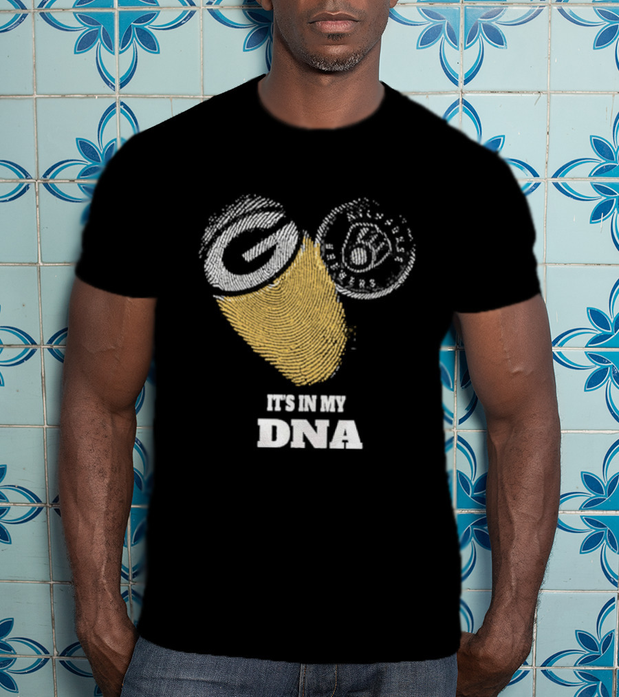 Packers Brewers It's In My DNA Football Baseball Fan Pride T-Shirt