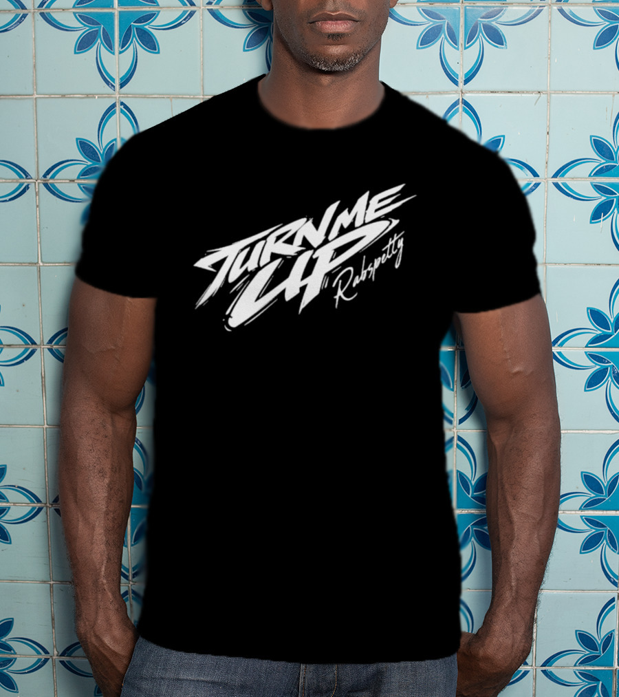 Rabsopetty Turn Me Up Dynamic Script T-Shirt