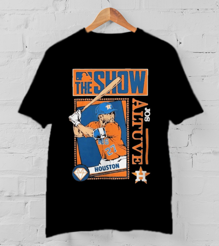 Houston Astros Jose Altuve The Show MLB Player Homage Navy Tri Blend T-Shirt