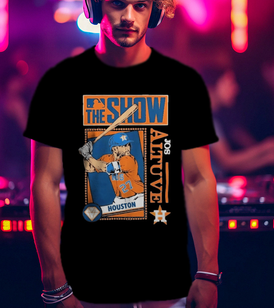 Houston Astros Jose Altuve The Show MLB Player Homage Navy Tri Blend T-Shirt