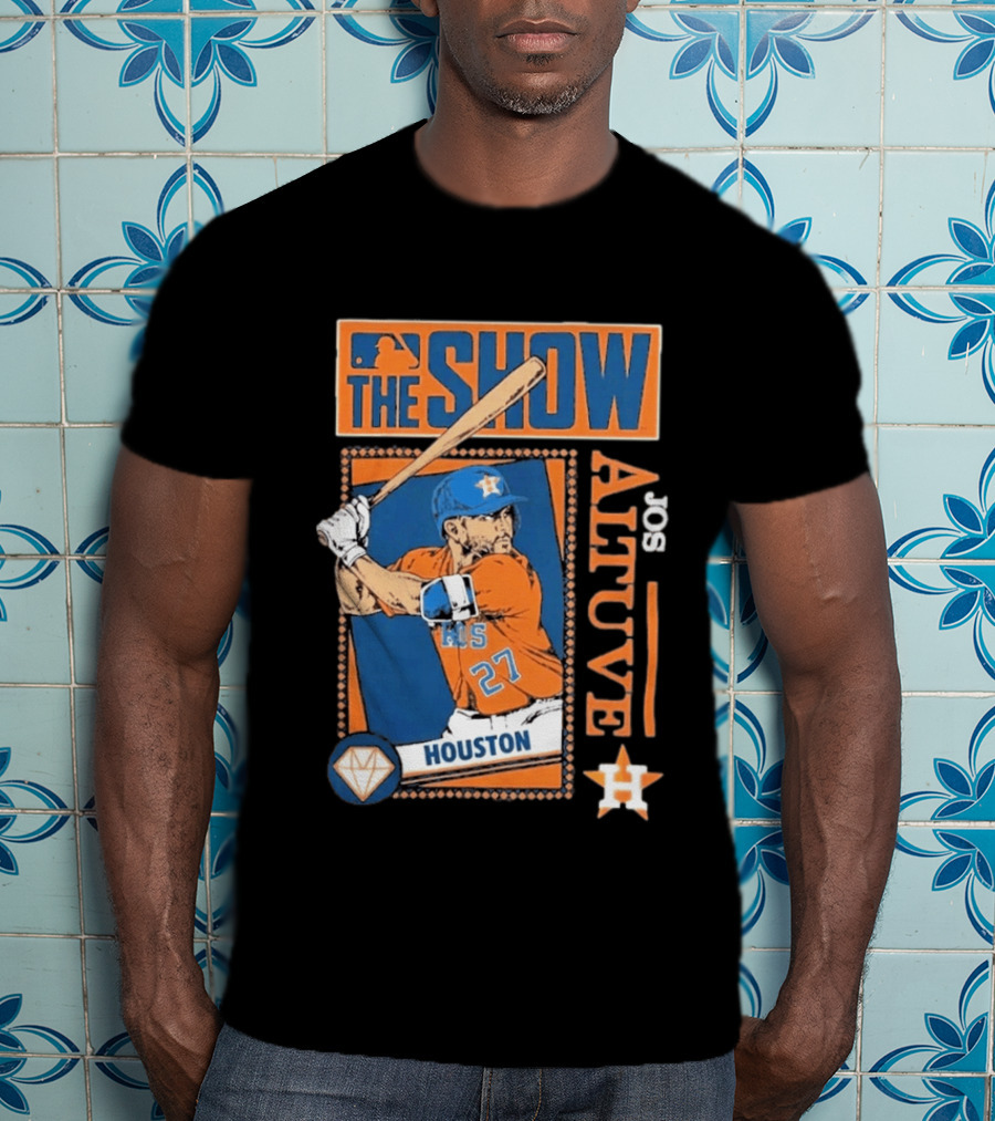 Houston Astros Jose Altuve The Show MLB Player Homage Navy Tri Blend T-Shirt