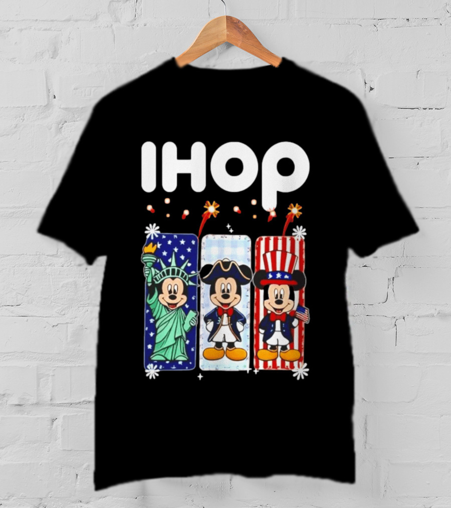 IHOP Mickey Mouse Statue Of Liberty Colonial Patriotic Independence Day T-Shirt