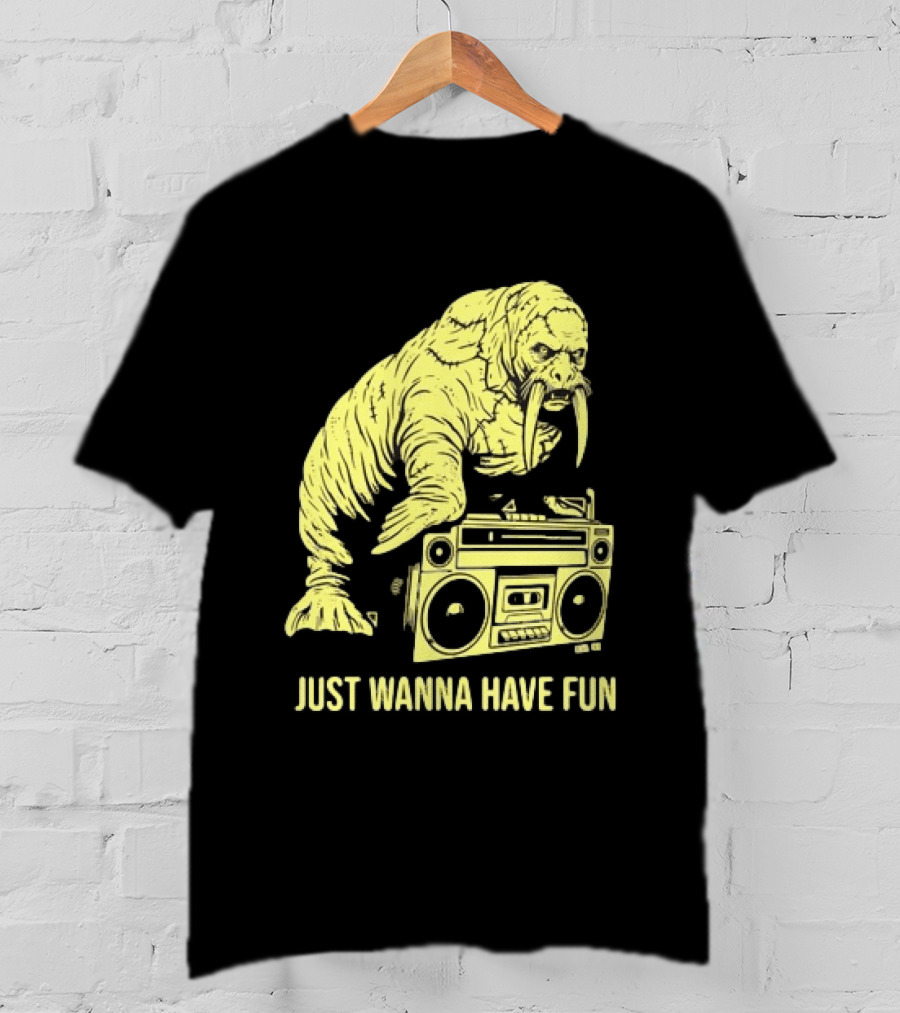 Walrus DJ Just Wanna Have Fun With Boombox T-Shirt