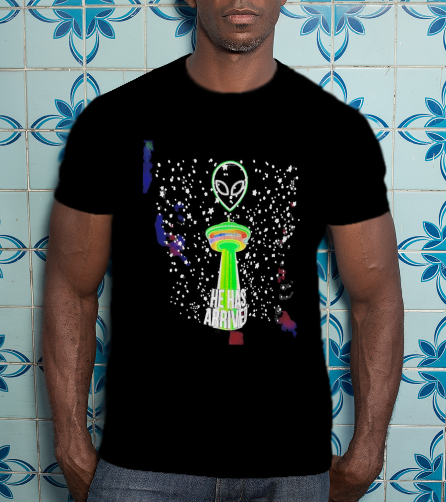 Wemby Spurs Alien He Has Arrived San Antonio Tower NBA Spurs T-Shirt