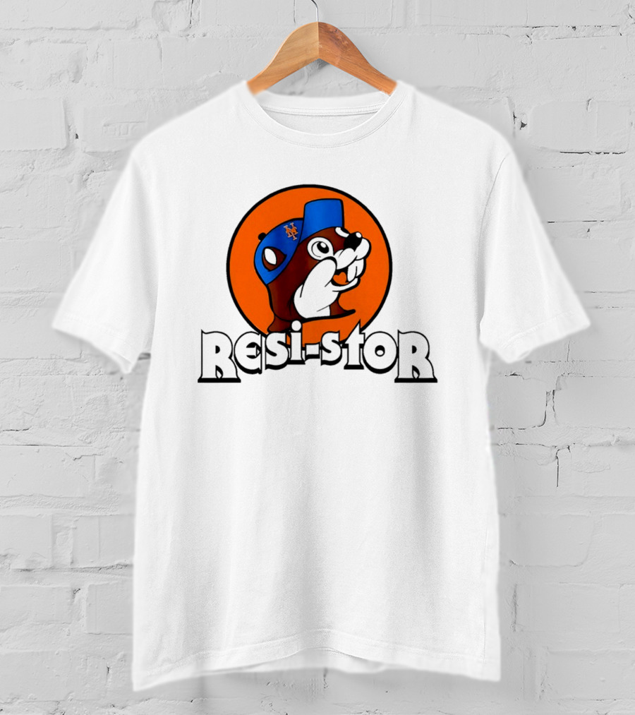 New York Mets Buc Ee's Resi Stor Beaver Blue Cap T-Shirt