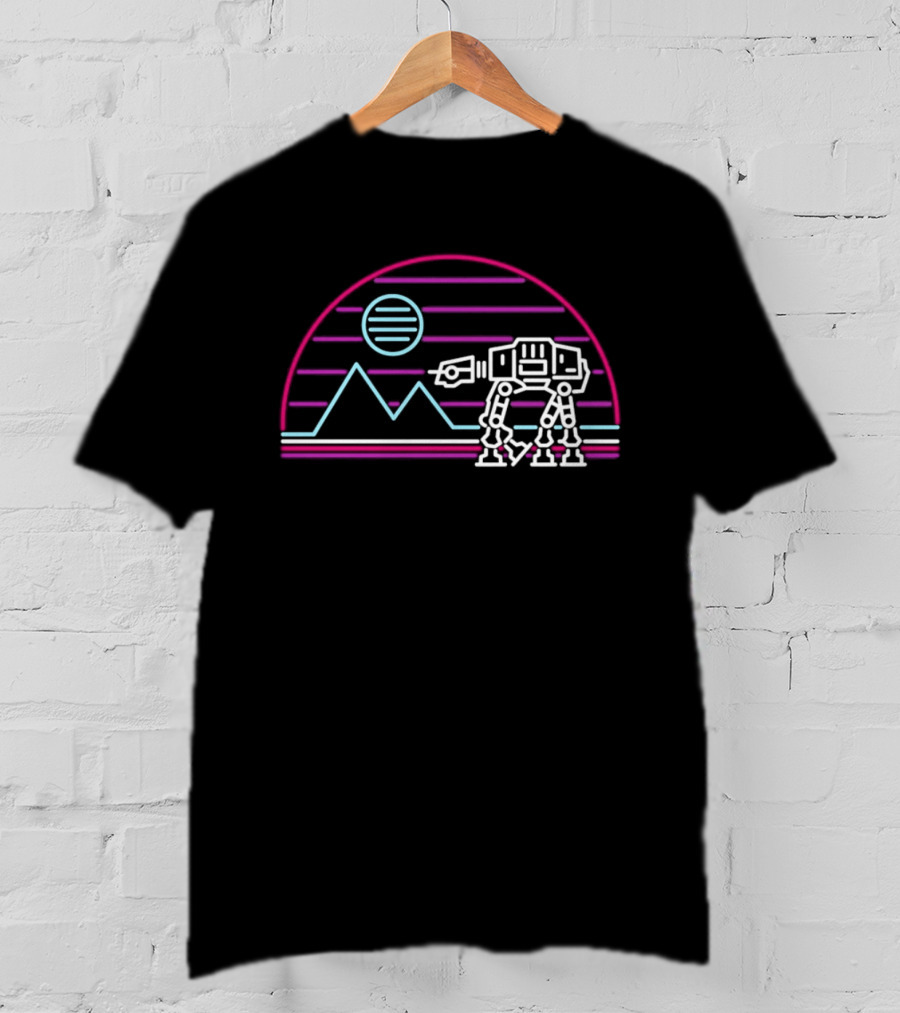 AT AT Walker On Hoth Neon Sign Scene T-Shirt