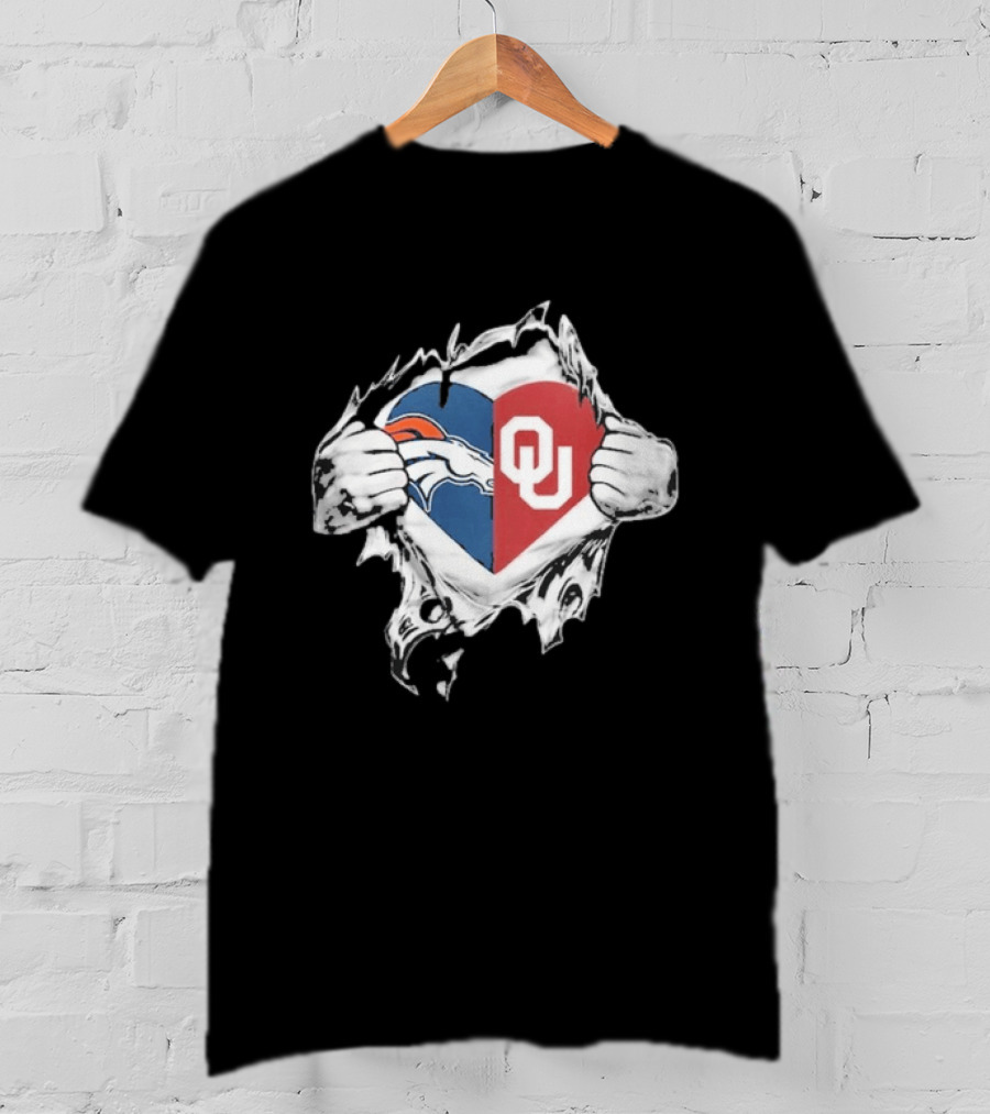 Broncos OU Sooners Heart Blend T-Shirt