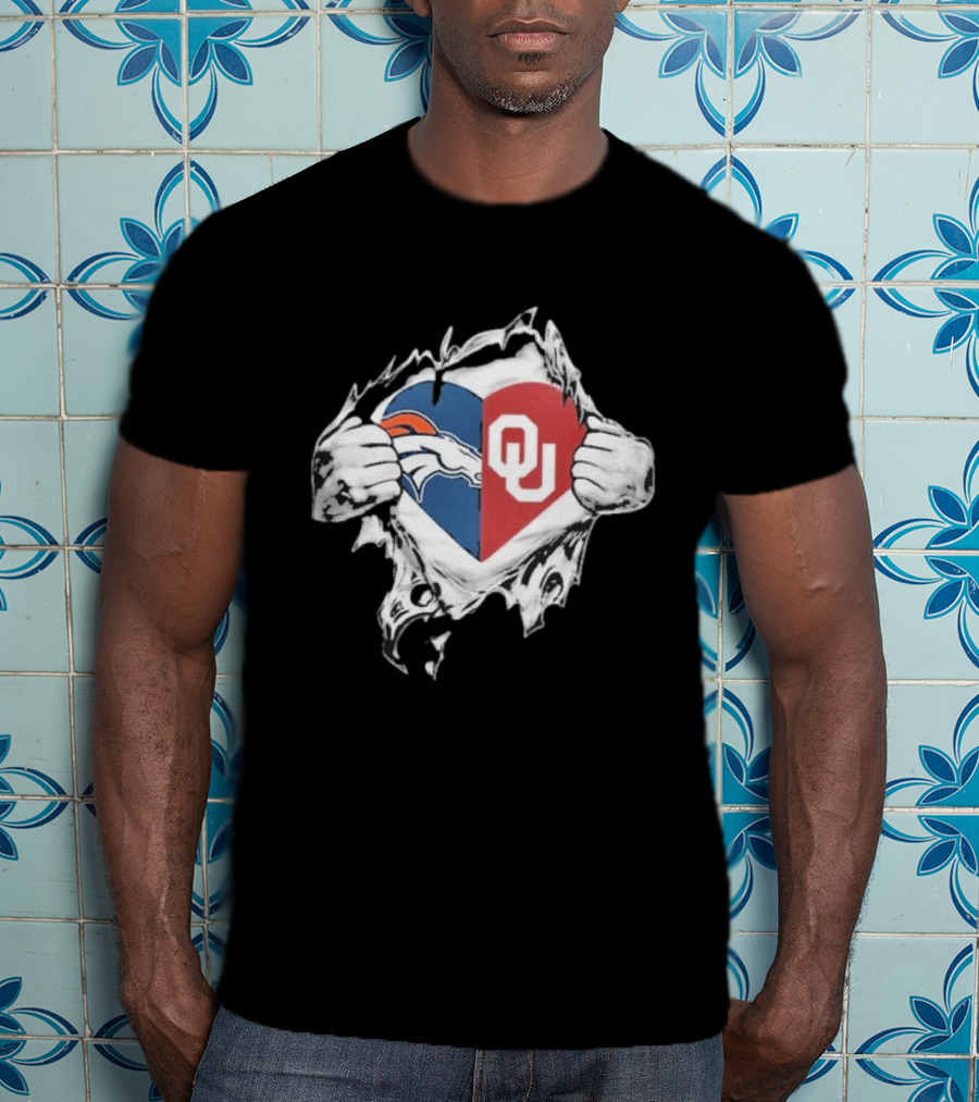 Broncos OU Sooners Heart Blend T-Shirt