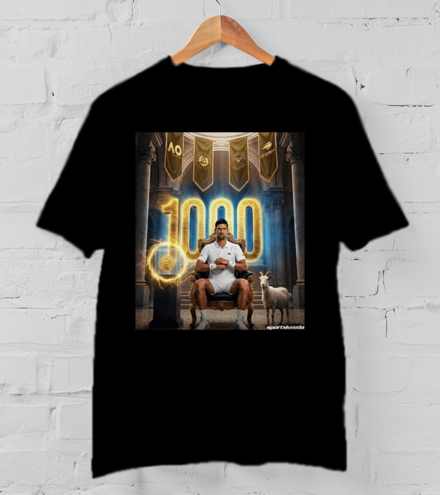 Novak Djokovic 1000 Weeks ATP Top 20 Tennis Player T-Shirt
