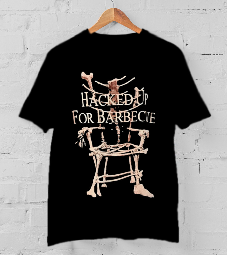 Hacked Up For Barbecue Skeleton Bones Artwork Mortician T-Shirt