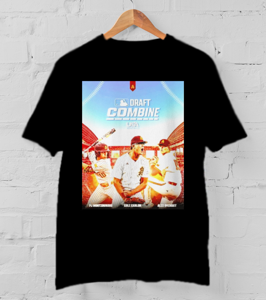 MLB Draft Combine Moutzouridis Carlon Overbay Arizona State Sun Devils Baseball T-Shirt