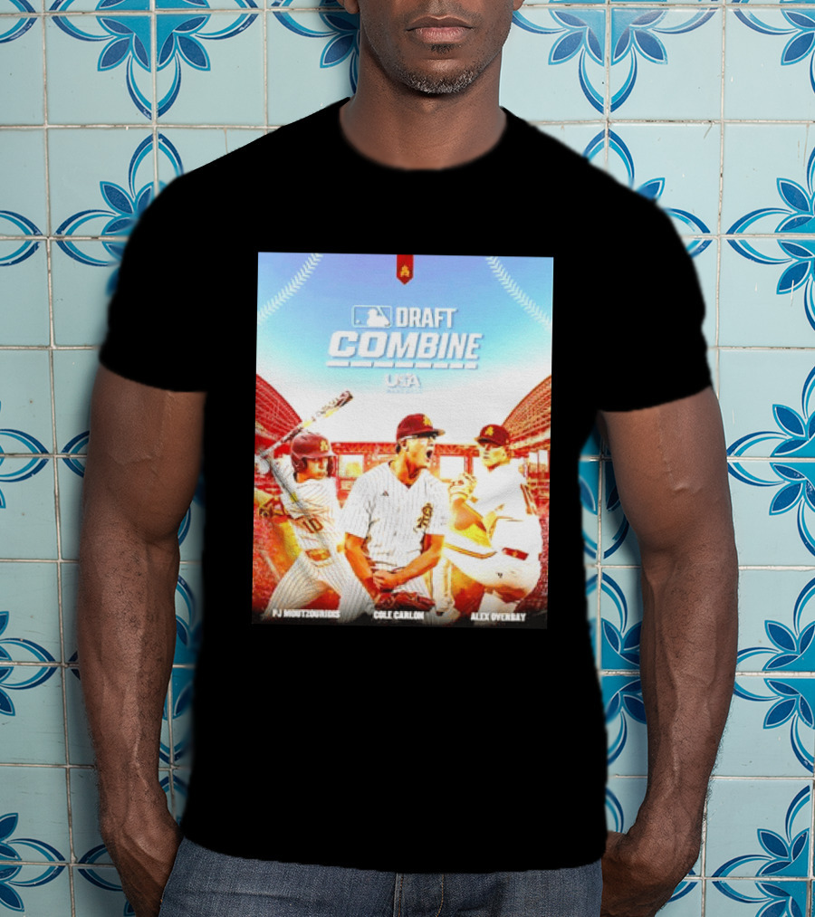 MLB Draft Combine Moutzouridis Carlon Overbay Arizona State Sun Devils Baseball T-Shirt