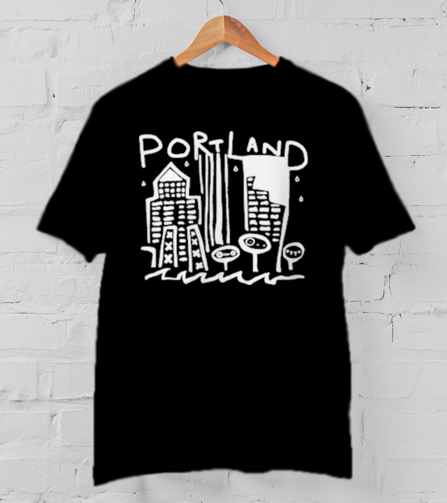 Portland Oregon Sketch Cityscape Drawing T-Shirt