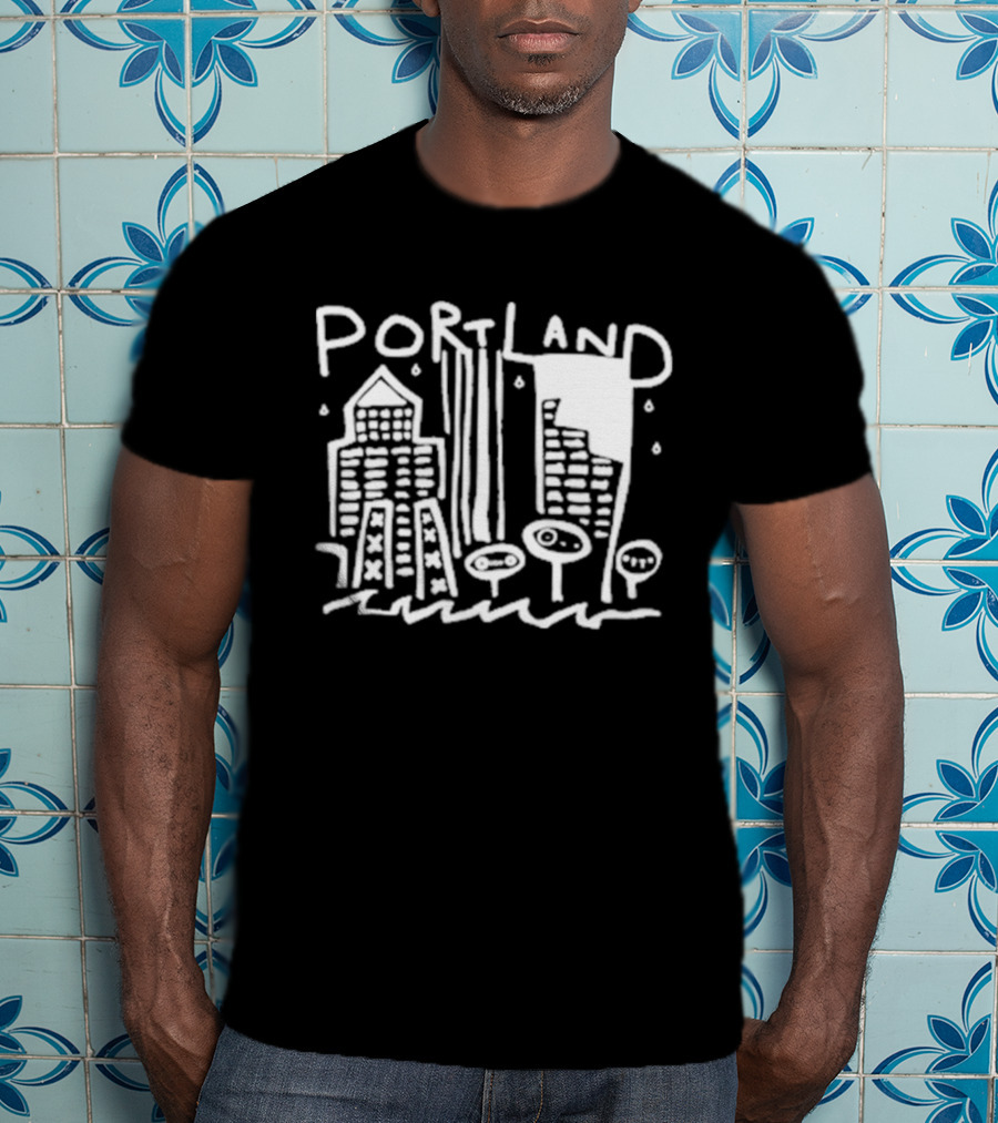 Portland Oregon Sketch Cityscape Drawing T-Shirt