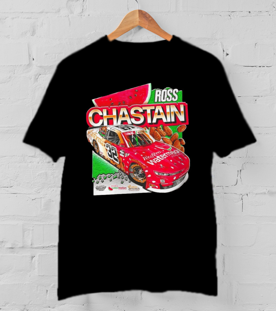 Ross Chastain 32 Western Watermelon California Almonds NASCAR Racing Car T-Shirt