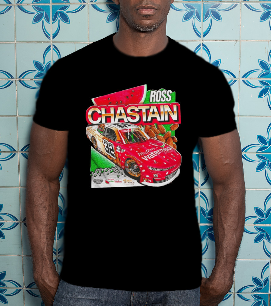 Ross Chastain 32 Western Watermelon California Almonds NASCAR Racing Car T-Shirt