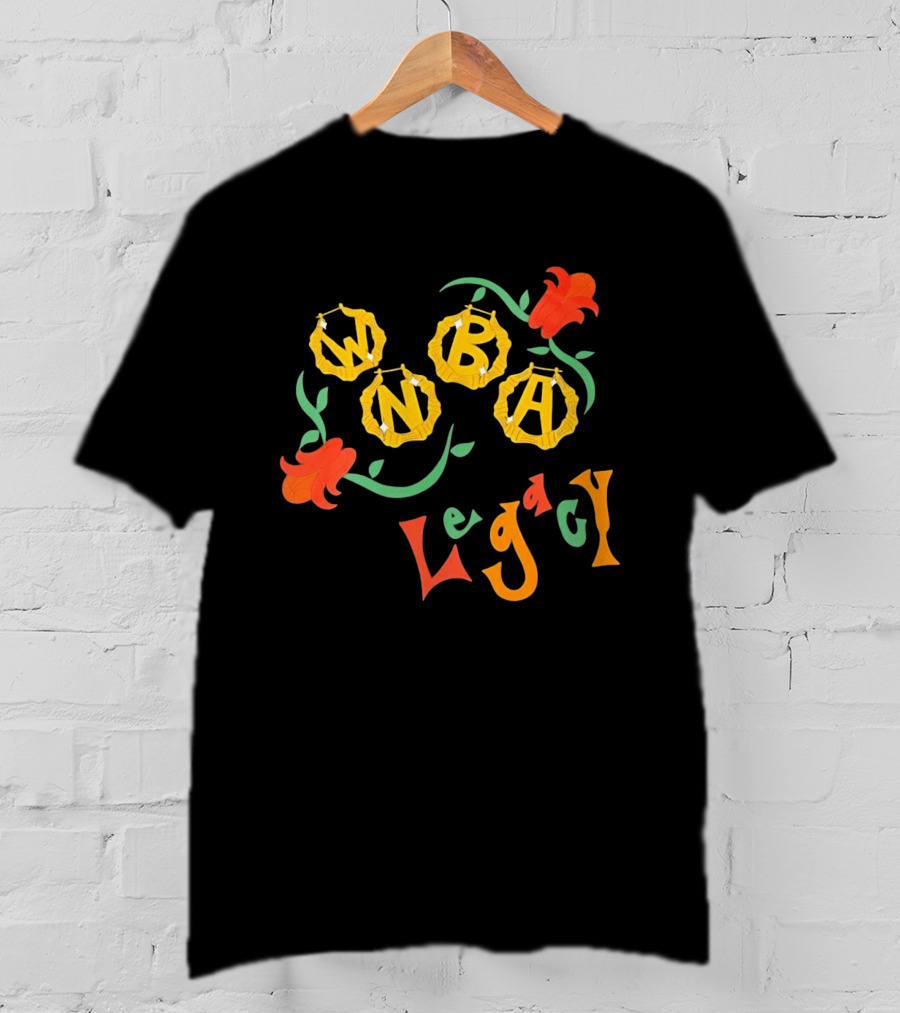 WNBA Bamboo Hoop Earrings Legacy Floral T-Shirt