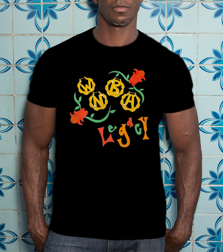 WNBA Bamboo Hoop Earrings Legacy Floral T-Shirt
