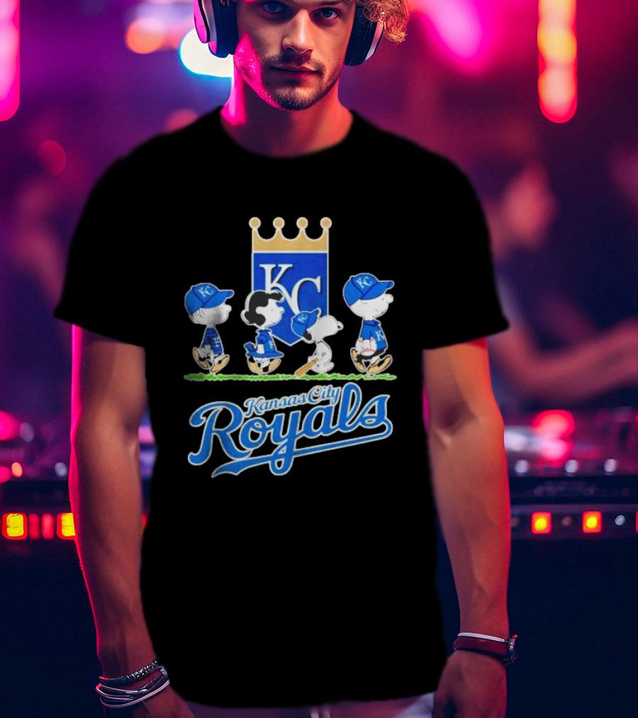 Kansas City Royals Peanuts Characters KC Classic Collaboration T-Shirt