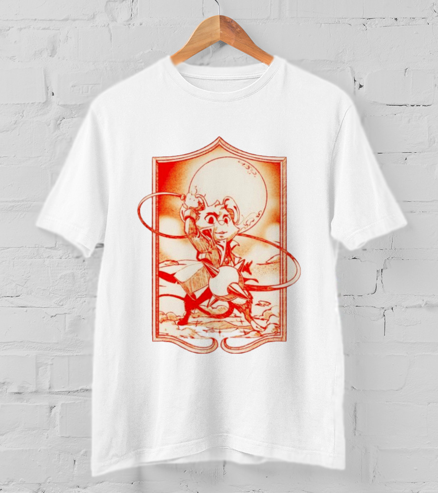 Biker Mice From Mars Throttle Wielding Flail Against Moonlit Backdrop T-Shirt