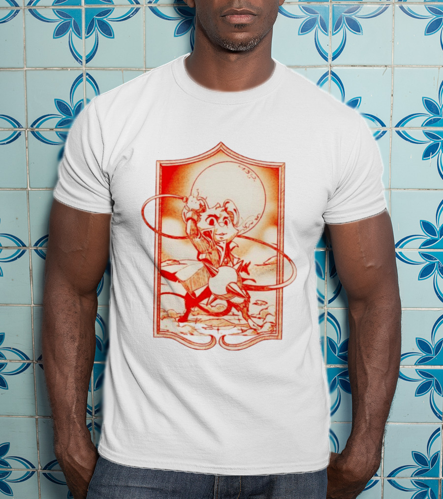 Biker Mice From Mars Throttle Wielding Flail Against Moonlit Backdrop T-Shirt