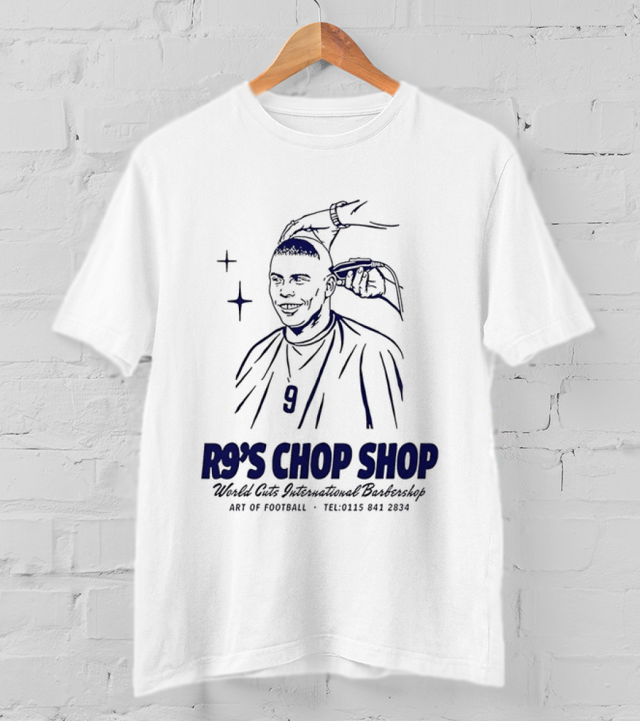 R9's Chop Shop Brazil Ronaldo National Team Barber Art Of Football T-Shirt