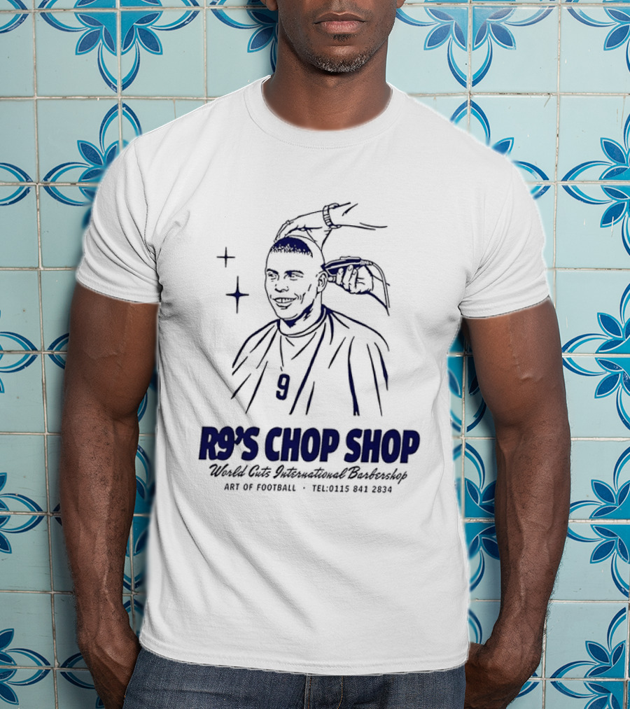 R9's Chop Shop Brazil Ronaldo National Team Barber Art Of Football T-Shirt