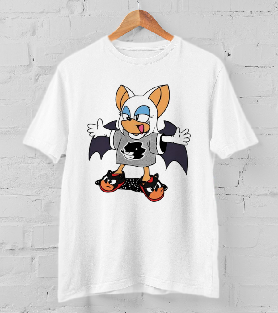 Rouge The Bat Wearing Shadow The Hedgehog Fan T-Shirt