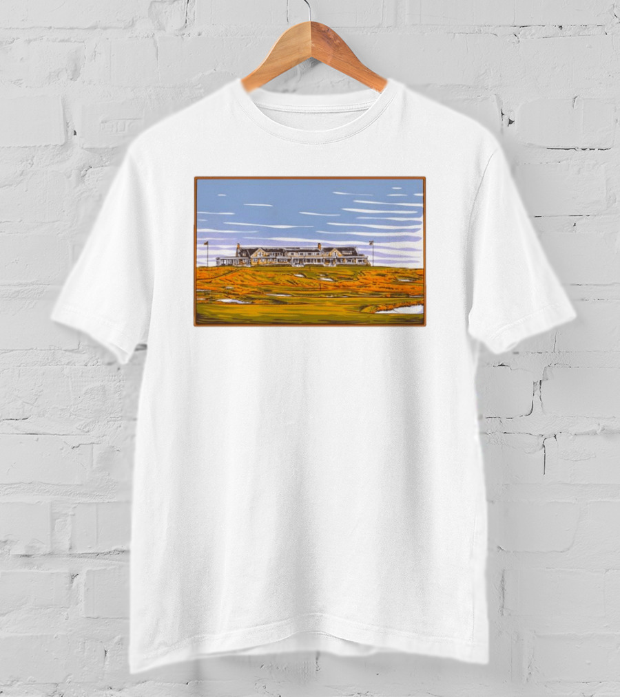 Shinnecock Hills Golf Club Clubhouse Course Landscape View Southampton New York T-Shirt