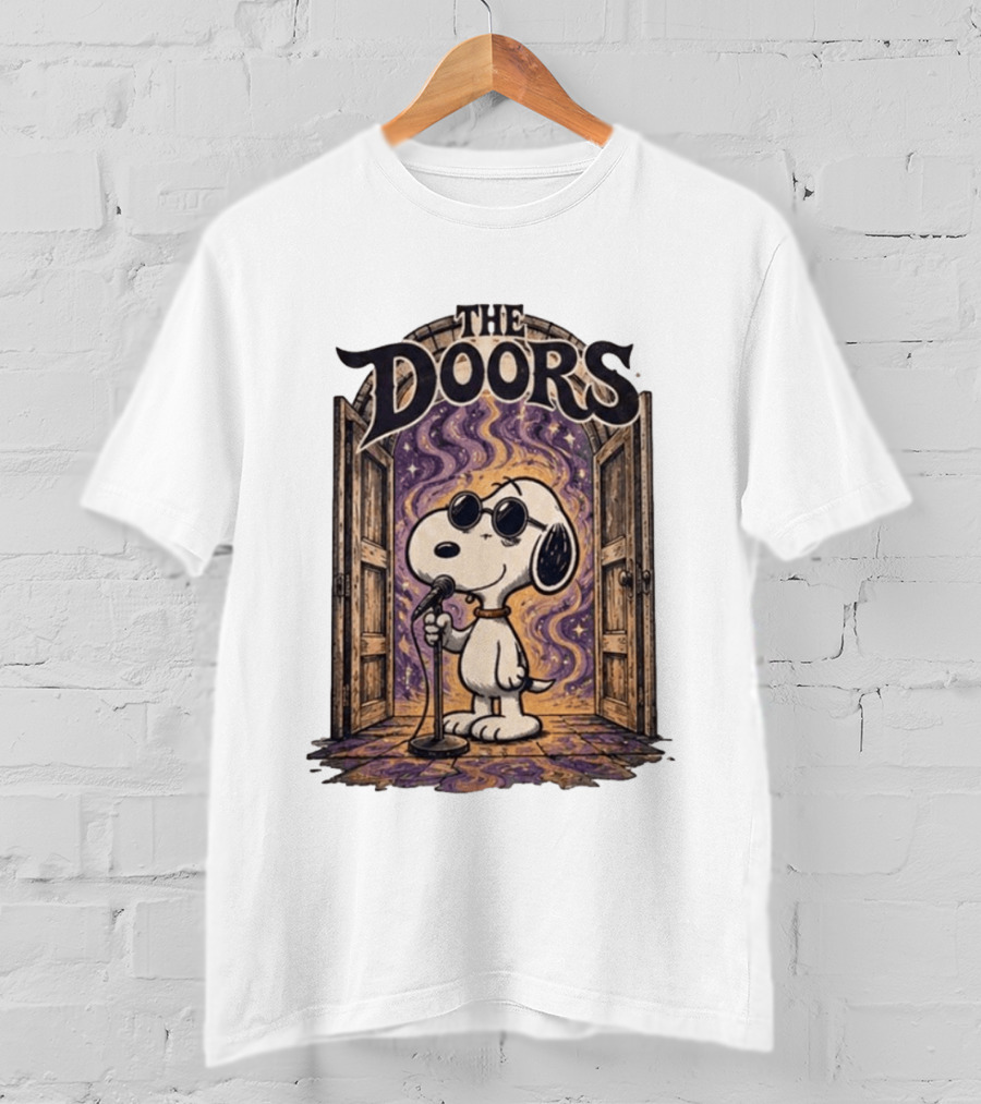 Snoopy The Doors Open The Mind Midnight Light T-Shirt