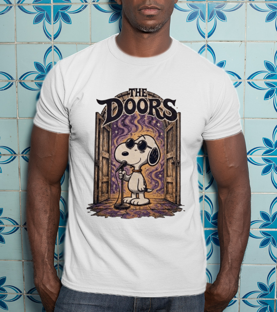 Snoopy The Doors Open The Mind Midnight Light T-Shirt