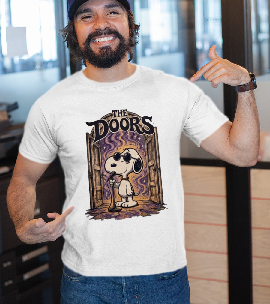 Snoopy The Doors Open The Mind Midnight Light T-Shirt